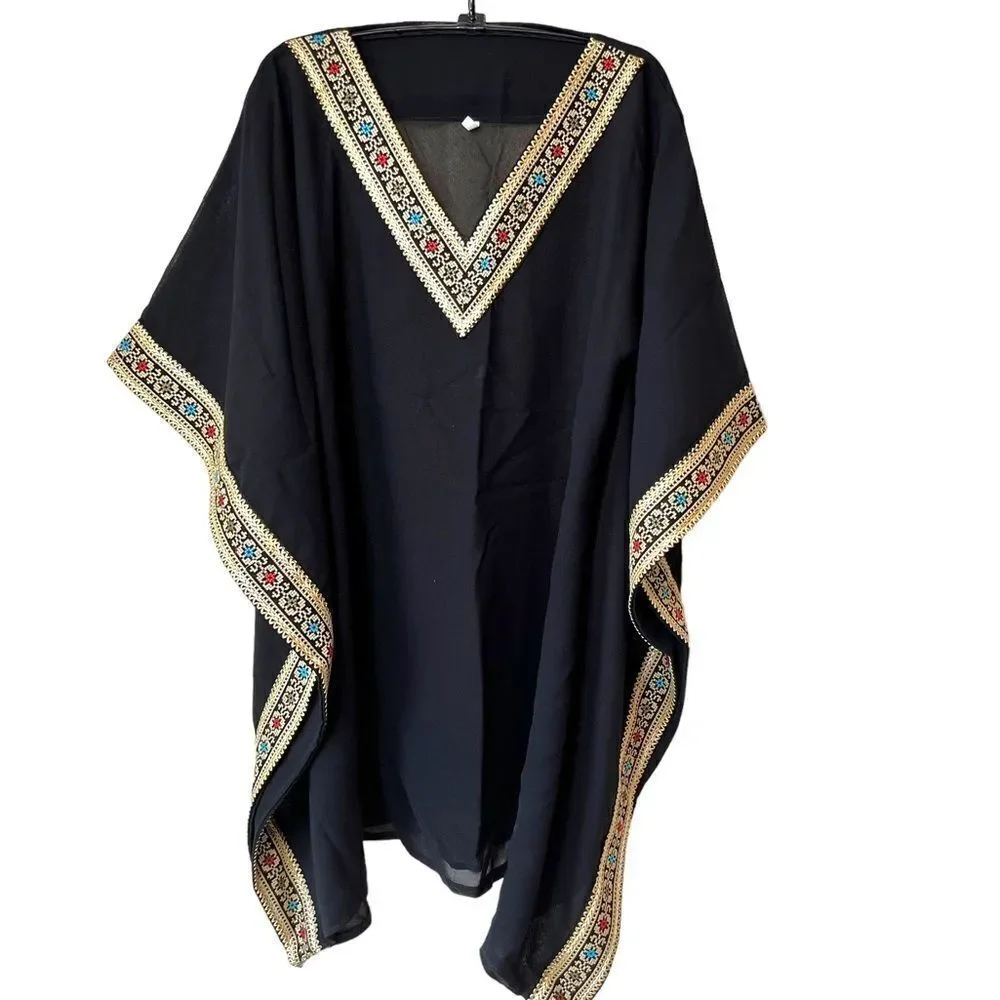 ABAYA Embroidered Chiffon Short Kaftan